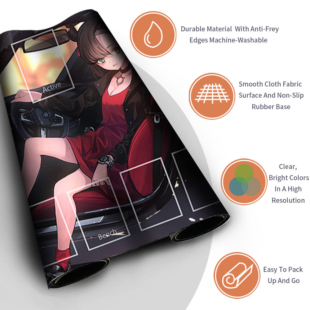 NEW Pokemon Playmat Stitched Edge with Card Zones Rubber Playmat Stitched Edge Compatible Pokemon