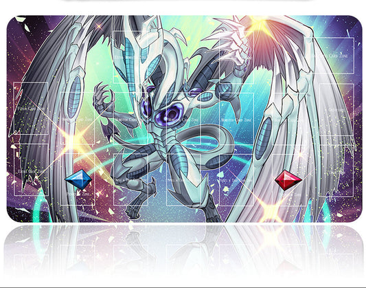 Card with a dragon illustration on a reflective surface