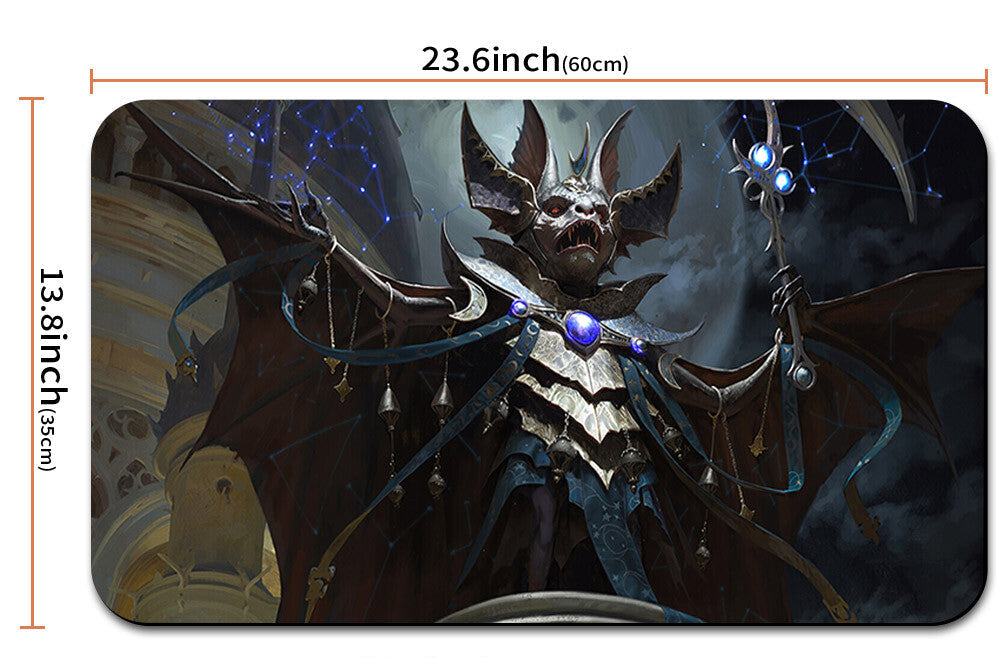 Mouse pad with fantasy character design and measurements