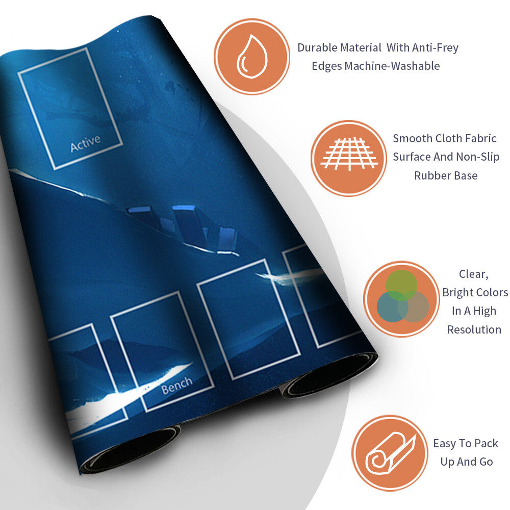NEW Pokemon Playmat Stitched Edge with Card Zones Rubber Playmat Stitched Edge Compatible Pokemon