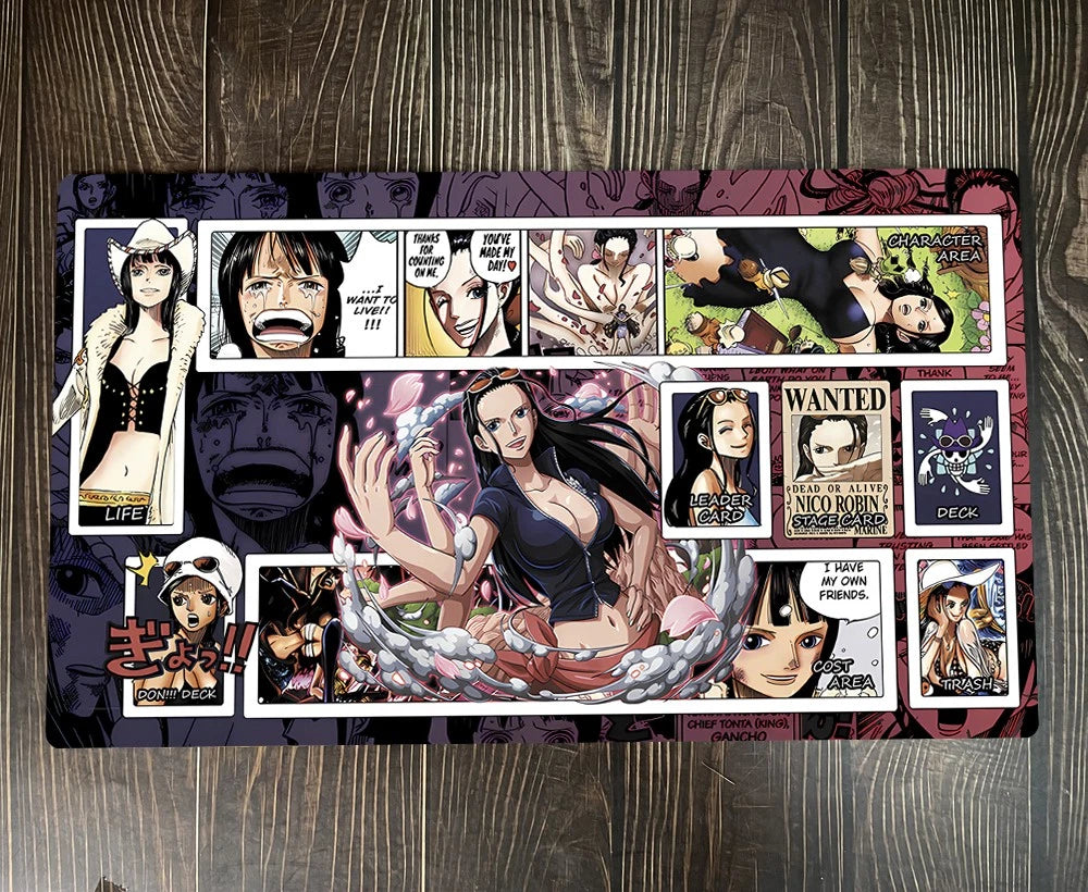 One Piece O-P OPCG TCG CCG Play Pad Nico Robin Table Playmat Trading Card Game Desk Mat Mousepad