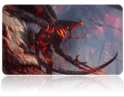 Mouse pad with a fantasy creature design on a white background