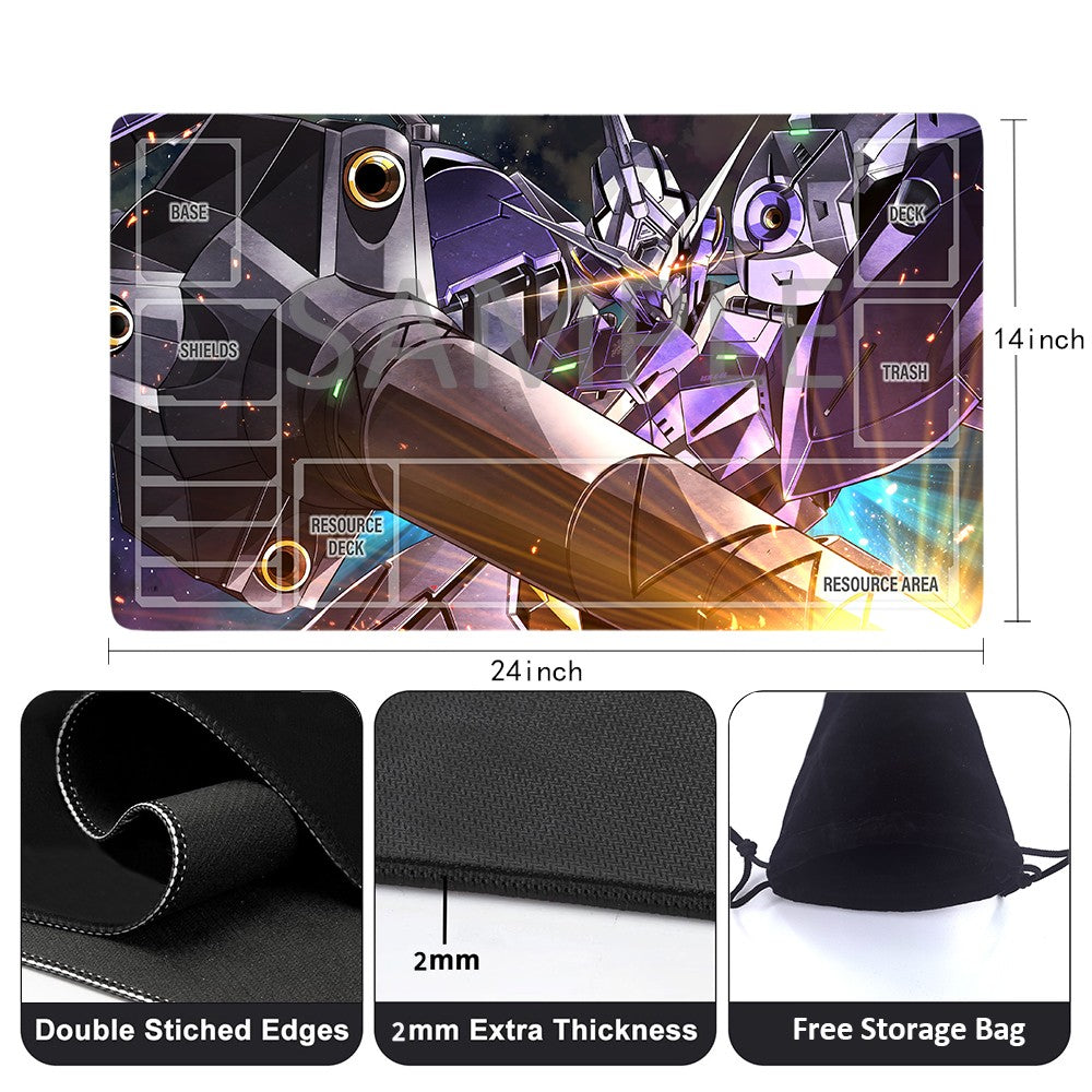 Gundam Playmat Suitable for GCG , includes Storage Bag, 24 x 14 inches (1139596)