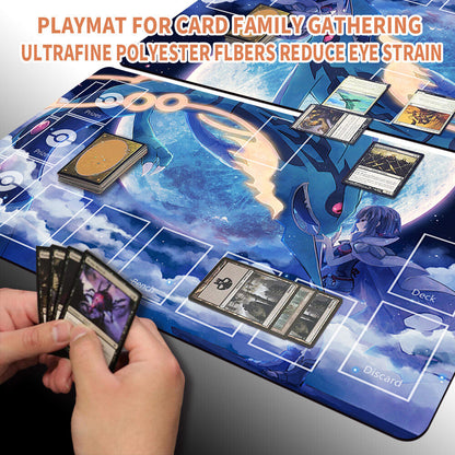 NEW Pokemon Rayquaza Playmat Stitched Edge with Card Zones Rubber Game Playmat Stitched Edge of TCG