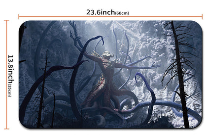 Gaming mouse pad with a forest design and measurements