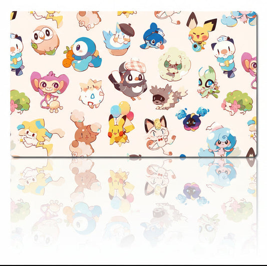 Oshawott Piplup Rowlet Pokemon Table Playmat TCG CCG Mat Gaming Pad Mousepad