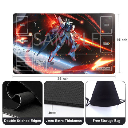 Gundam Playmat Suitable for GCG , includes Storage Bag, 24 x 14 inches (GD510148)
