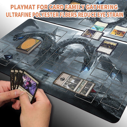 Yugioh Playmat Stitched Edge With Card Zones Yugioh Mouse pad Playmat Stitched Edge of Yugioh TCG