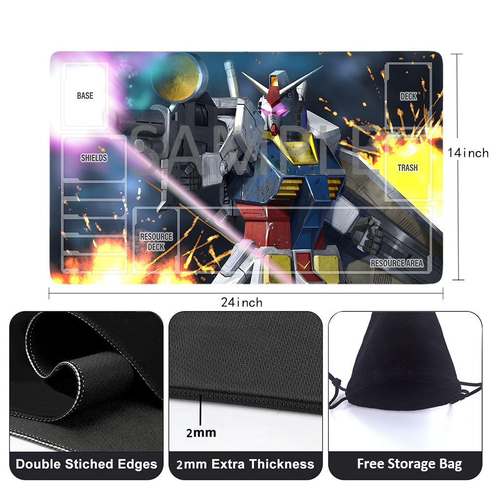 Gundam Playmat Suitable for GCG , includes Storage Bag, 24 x 14 inches (790537)