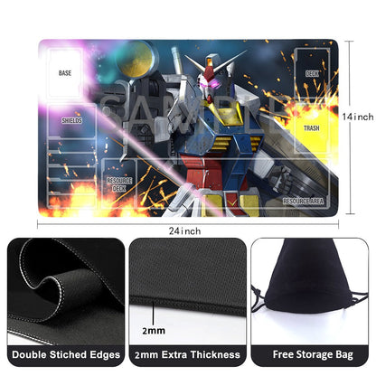 Gundam Playmat Suitable for GCG , includes Storage Bag, 24 x 14 inches (790537)