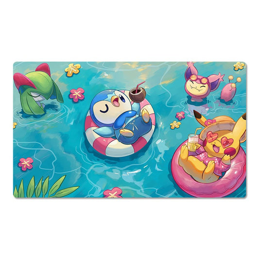 Pikachu Piplup Ralts Glameow Pokemon Table Playmat TCG CCG Trading Card Game Mat