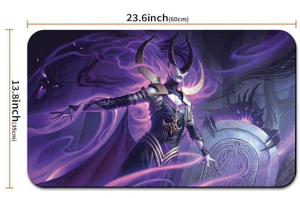 Mouse pad with fantasy character design and measurements