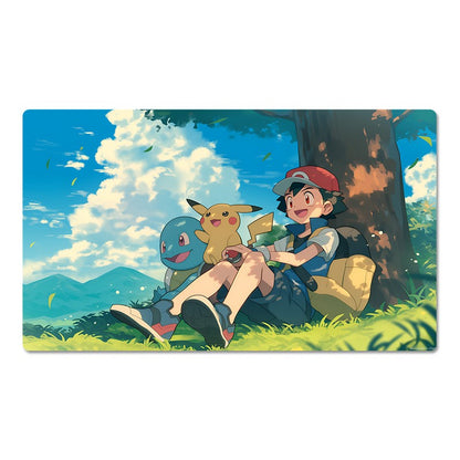Ash Ketchum Squirtle Board Game Pokemon Playmat Card Play Mat TCG CCG Mousepad