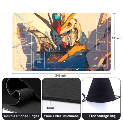 Gundam Playmat Suitable for GCG , includes Storage Bag, 24 x 14 inches (1375156)