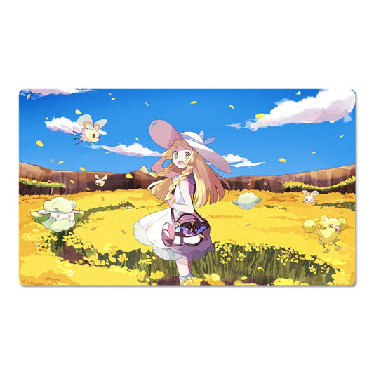 Lillie Board Game Pokemon Playmat Games Card Play Mat TCG CCG Pad Mousepad