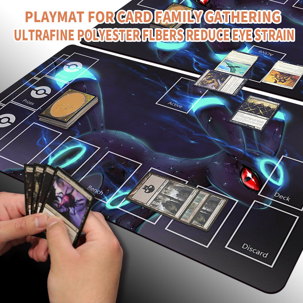 Pokemon Umbreon Playmat Stitched Edge With Zones Card Game Playmat of MTG TCG CCG Deskmat