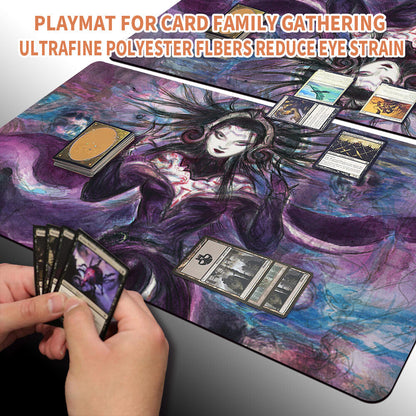 LILIANA, DREADHORDE GENERAL- Board Game MTG Playmat Magic The Gathering Playmat Stitched Edge