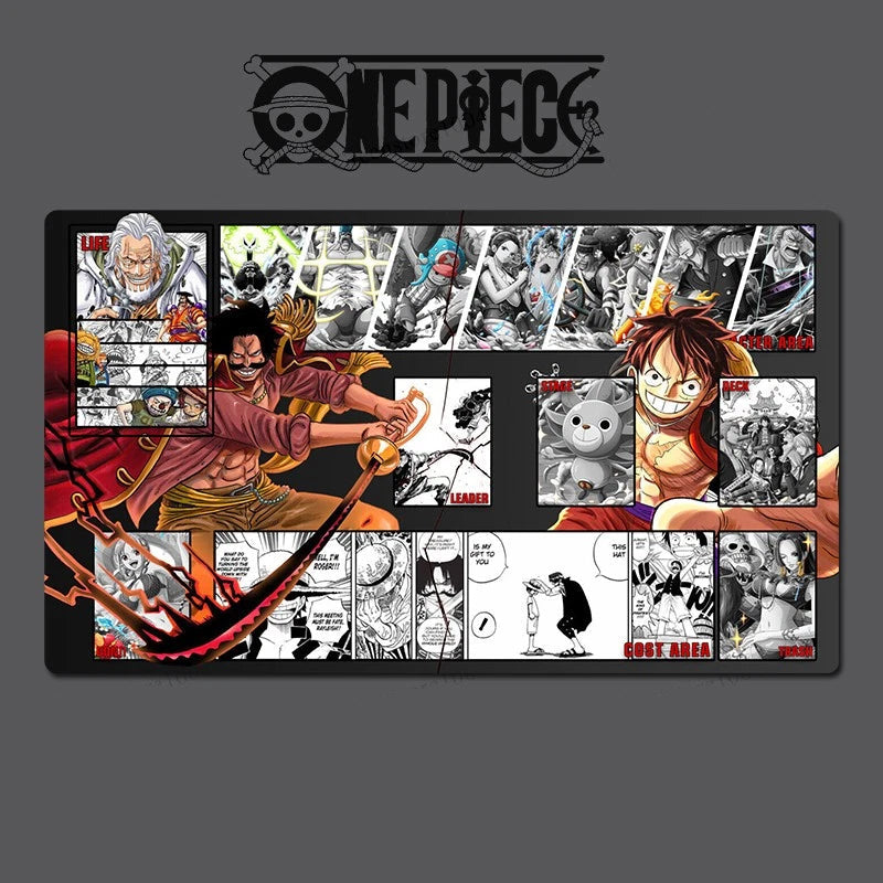 One Piece-themed mouse pad with character illustrations and the One Piece logo.