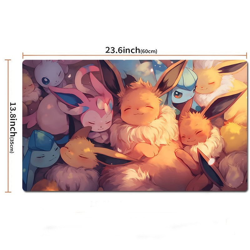 Eevee& Evolutions Board Game Pokemon Playmat Card Play Mat TCG CCG Pad Mousepad
