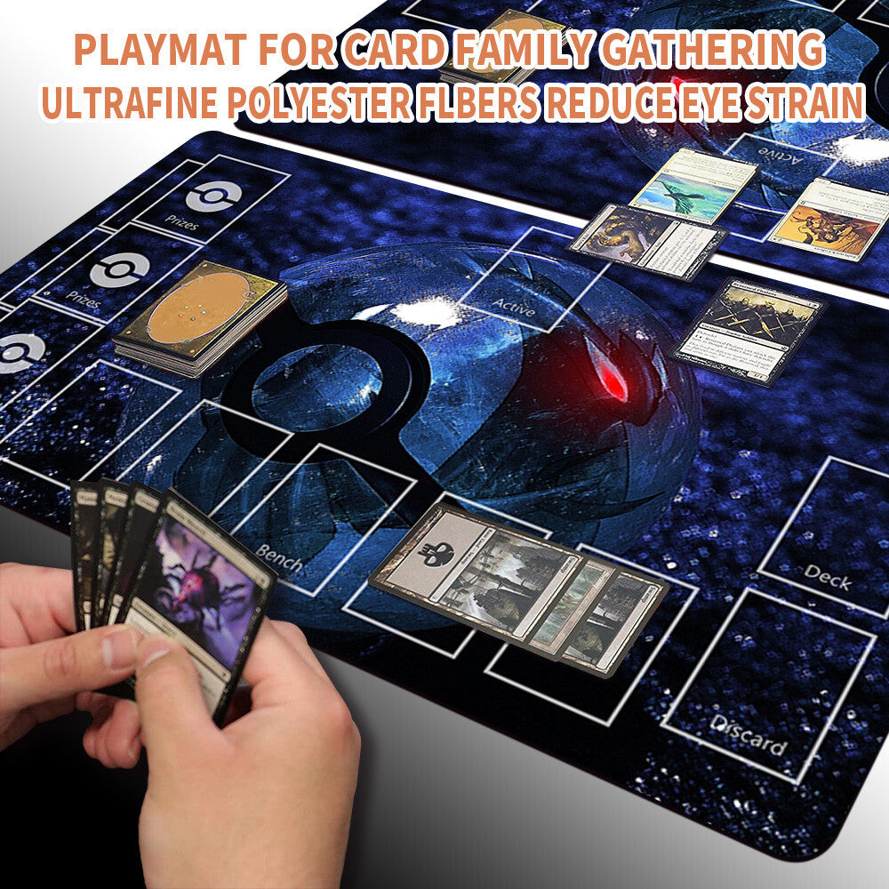 NEW Pokemon Playmat Stitched Edge with Card Zones Rubber Playmat Stitched Edge Compatible Pokemon