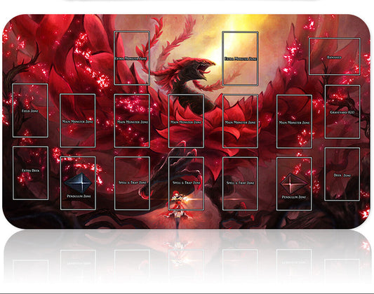 Decorative mouse pad with dragon design and pen holder on a white background