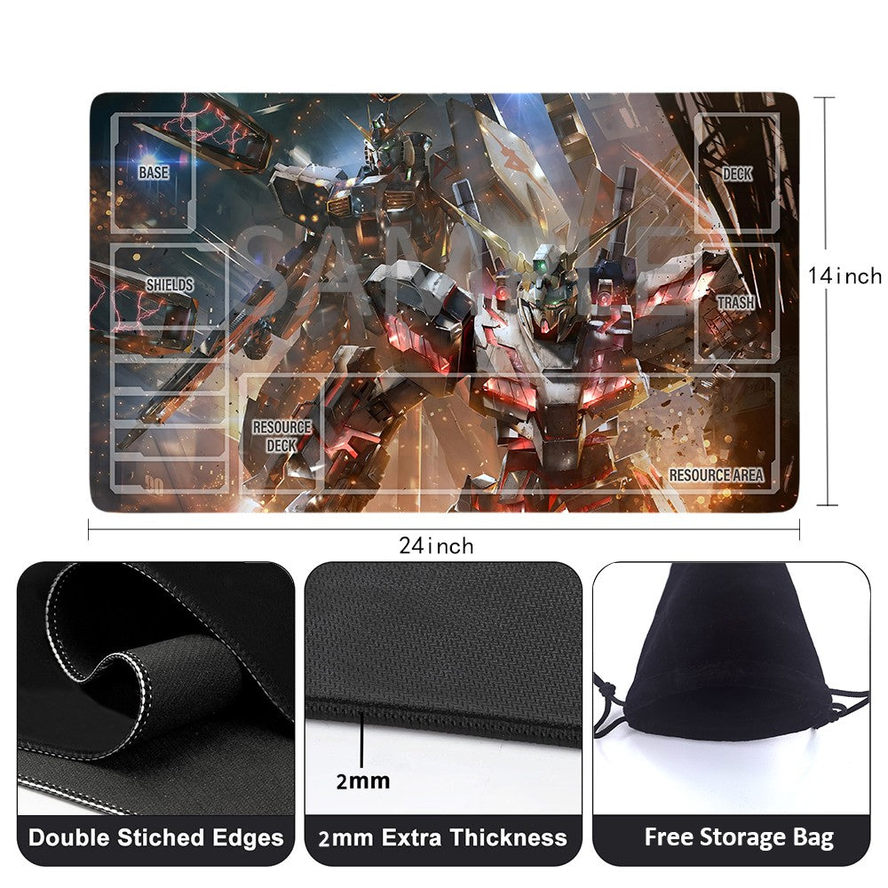 Gundam Playmat Suitable for GCG , includes Storage Bag, 24 x 14 inches (GD510146)