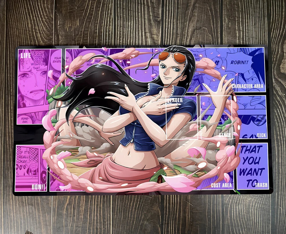 One Piece OPCG TCG CCG Playing Pad Nico Robin Playmat Trading Card Game DeskMat Mousepad