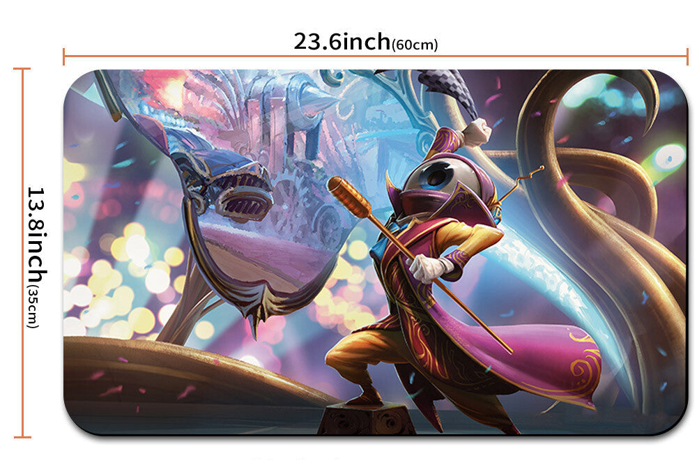 Mouse pad with character design and measurements