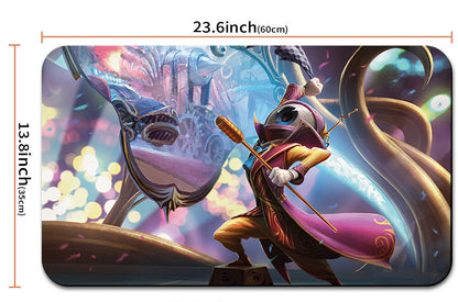 Mouse pad with character design and measurements