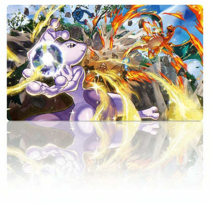 Mewtwo Charizard Pokemon Table Playmat TCG CCG Mat Gaming Play Pad Mousepad