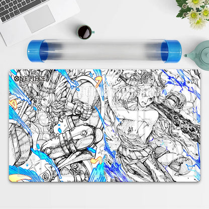 One Piece Uta VS Yamato Playing Mat Trading Card Game CCG Playmat Free Best Tube