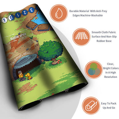 Board Game Digimon Playmat With Card Zones Mousepad Playmat of TCG CCG Stitched Edge