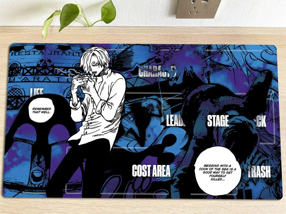 One Piece Sanji Table Playmat CCG OPCG DeskMat Trading Card Game Pad Mousepad