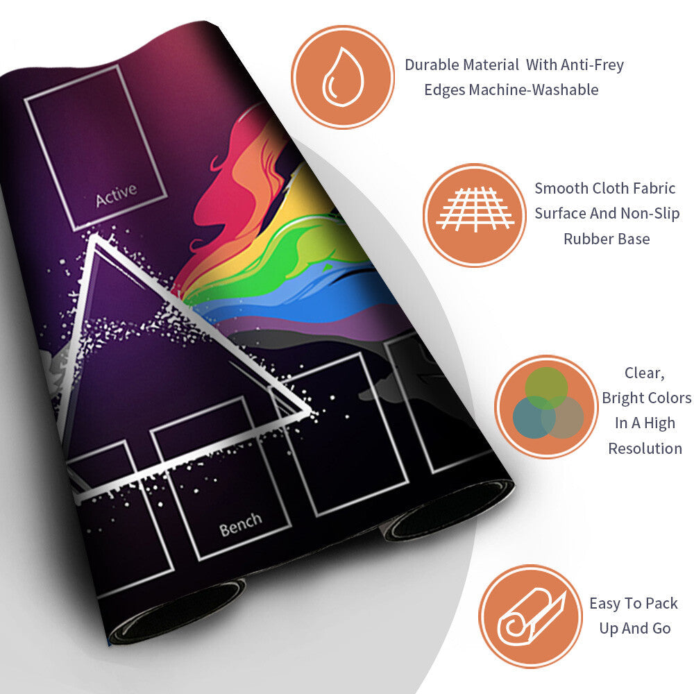 NEW Pokemon Eevee Playmat Stitched Edge with Card Zones Rubber Game Playmat Stitched Edge of TCG