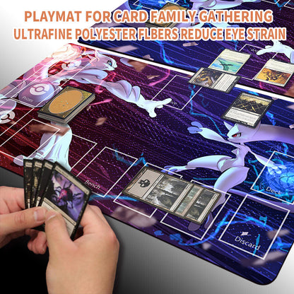 NEW Pokemon Playmat Stitched Edge with Card Zones Rubber Playmat Stitched Edge Compatible Pokemon