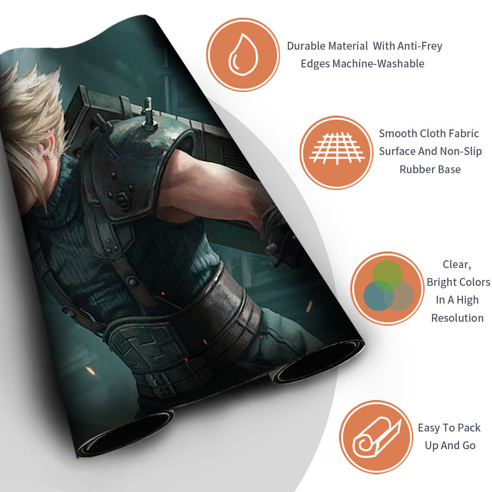 CLOUD, PLANET'S CHAMPION - Magic The Gathering MTG Playmat TCG CCG MTG Playmat Stitched Edge