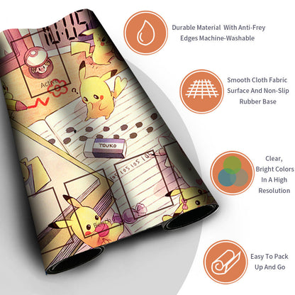 Pokemon Pikachu Playmat Stitched Edge With Zones Games Playmat Stitched Edge of MTG TCG CCG