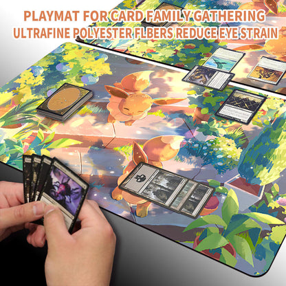 New Pokemon Eevee Playmat Stitched Edge | Pokemon Playmat Stitched Edge With Zones | 357640