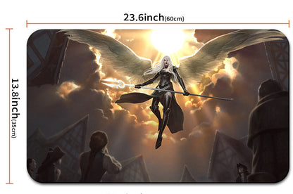 Fantasy-themed product with angelic figure and measurements