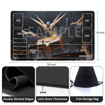 Gundam Playmat Suitable for GCG , includes Storage Bag, 24 x 14 inches (1264901)