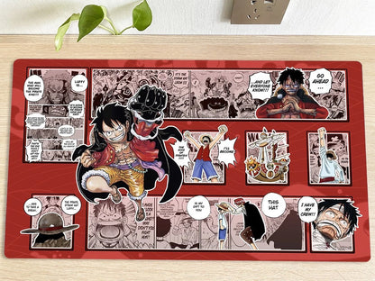 One Piece OPCG TCG CCG Table Mousepad Luffy Playmat Trading Card Game Deskmat Red