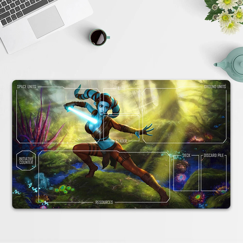 Playmat Aayla Secura TCG Starwars : Unlimited Trading Card Game Play Mat FreeBag