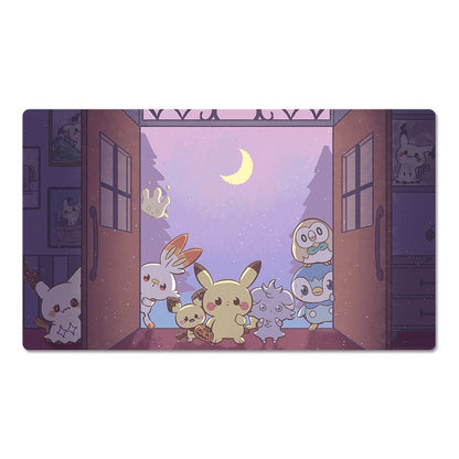 Pikachu Board Game Pokemon Table Playmat TCG CCG Play Pad Mousepad Free Bag