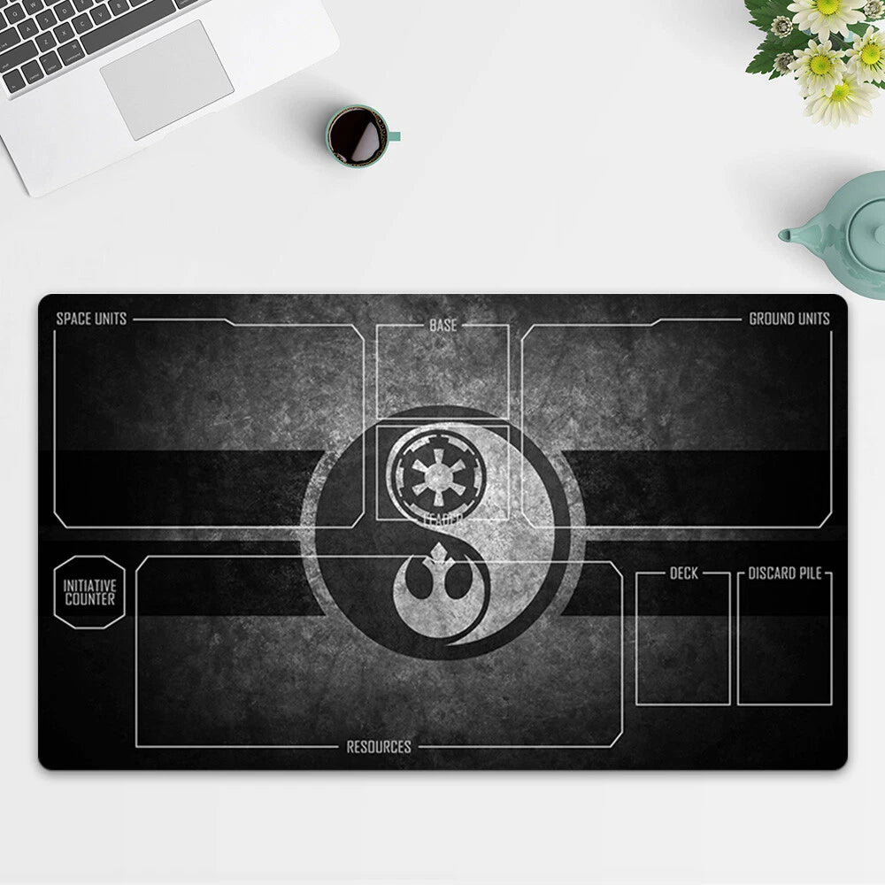 Playmat Yin Yang Symbol TCG Starwars : Unlimited Trading Card Game Mat Free Bag