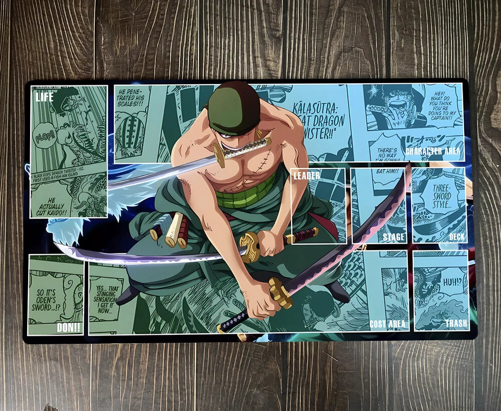 One Piece OPCG TCG CCG Playing Pad Roronoa Zoro Playmat Trading Card Game Desk Mat Mousepad