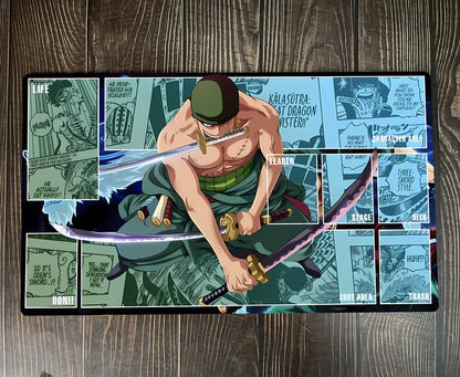 One Piece OPCG TCG CCG Playing Pad Roronoa Zoro Playmat Trading Card Game Desk Mat Mousepad