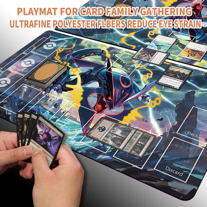 New Pokemon Mega Rayquaza Playmat Stitched Edge | Pokemon Playmat Stitched Edge With Zones