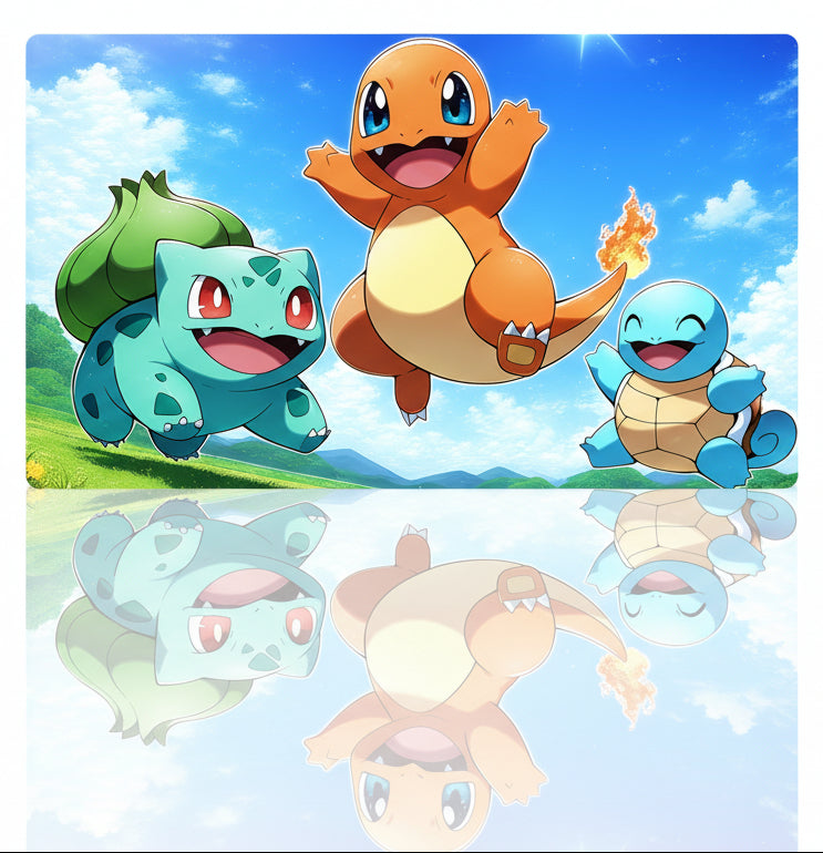Bulbasaur Charmander Squirtle Pokemon Playmat TCG CCG Mat Gaming Pad Mousepad
