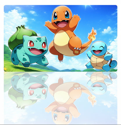 Bulbasaur Charmander Squirtle Pokemon Playmat TCG CCG Mat Gaming Pad Mousepad