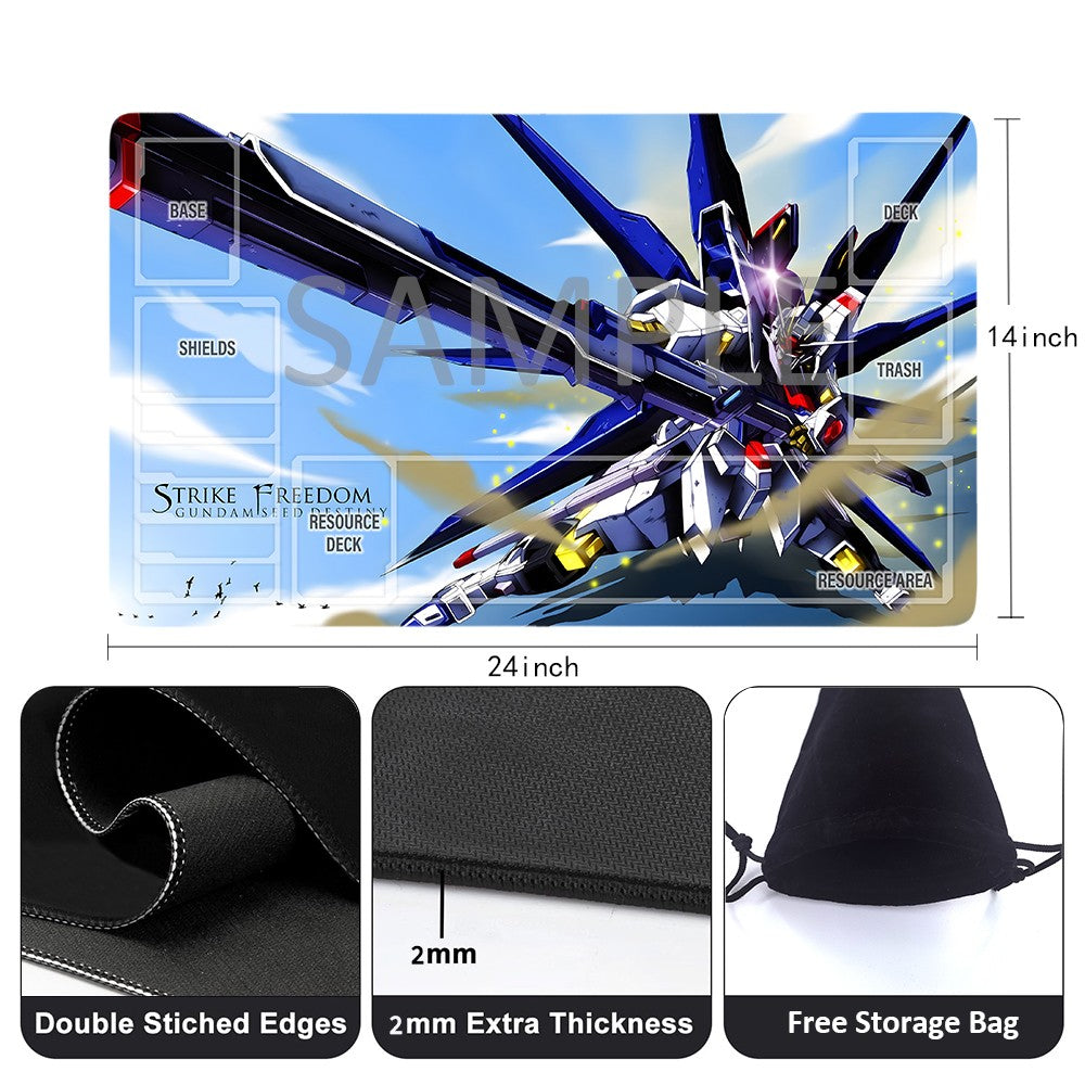 Gundam Playmat Suitable for GCG , includes Storage Bag, 24 x 14 inches (GD510145)